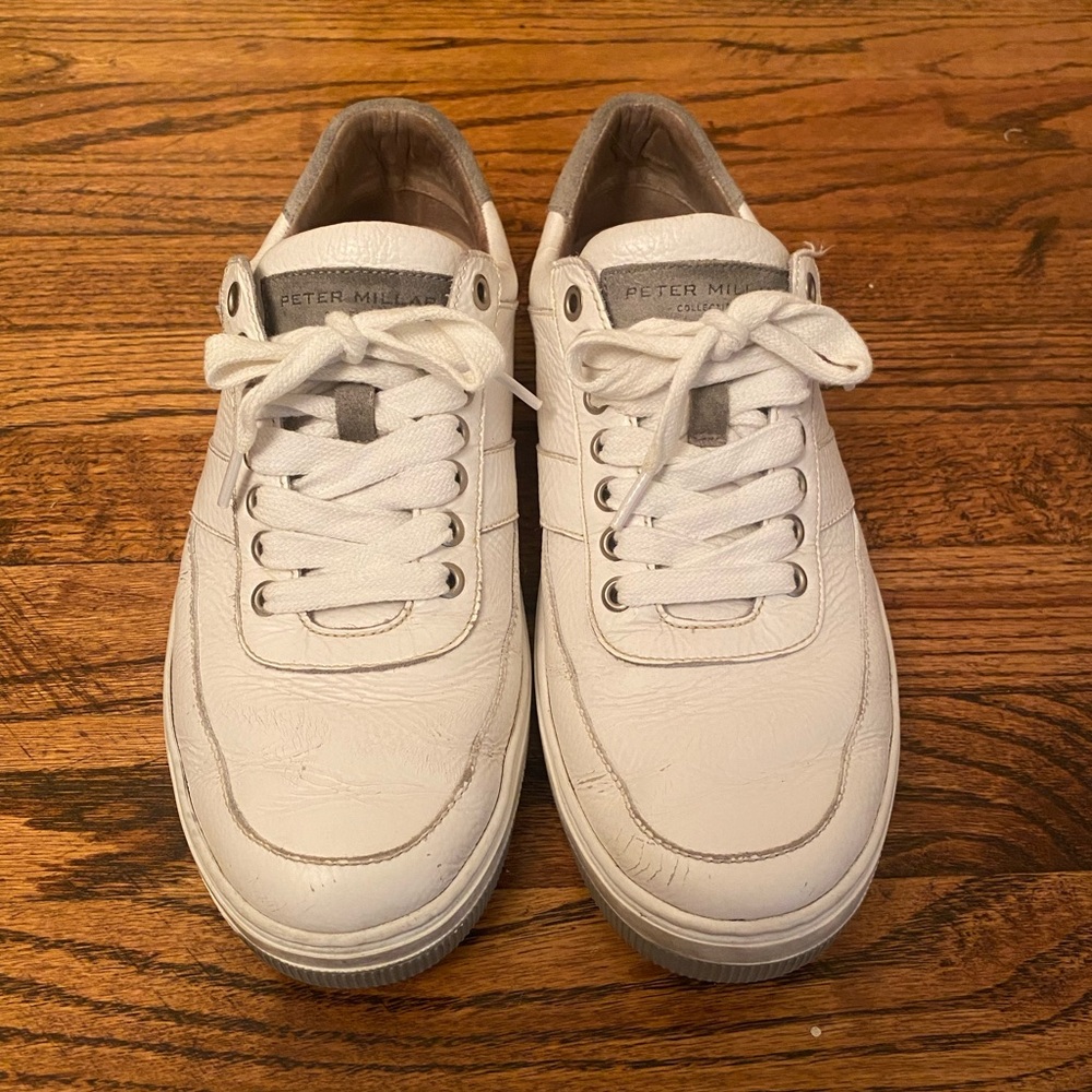 Peter Millar Vantage Pebble Grain Leather Sneakers